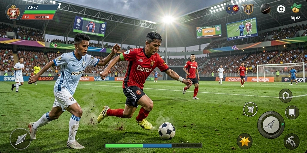 Screenshot gameplay API77 menampilkan aksi olahraga yang seru.