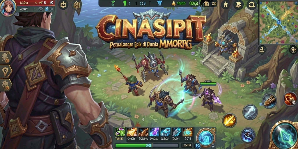 Screenshot gameplay CINASIPIT menampilkan aksi seru dalam pertempuran MMORPG.