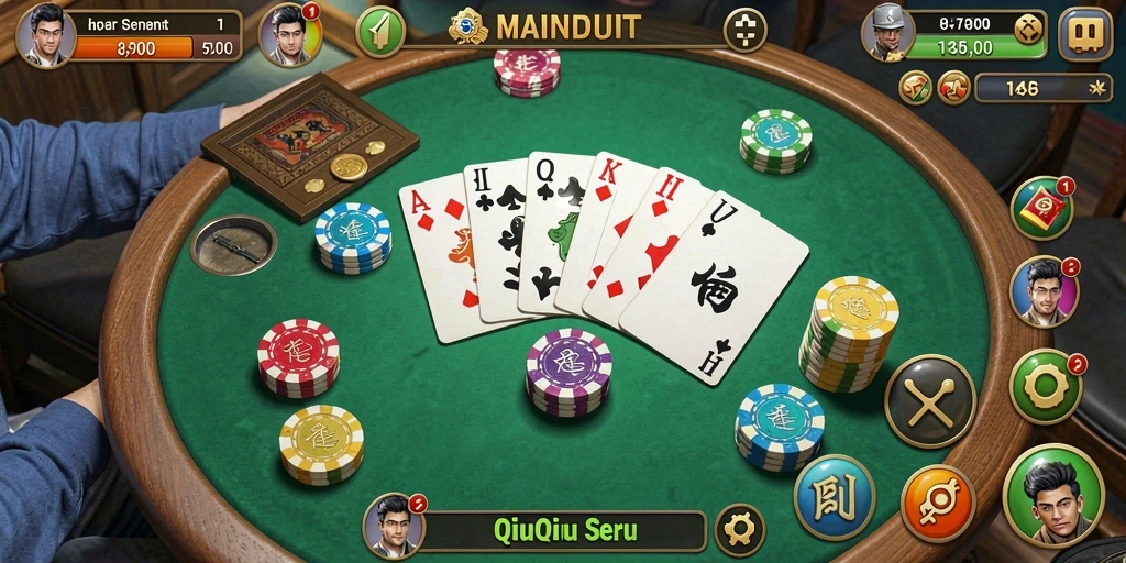 Gameplay QiuQiu yang seru dalam MAINDUIT