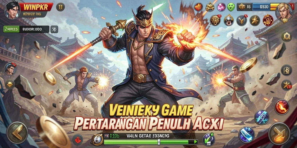 Screenshot gameplay WINPKR menampilkan aksi pertarungan yang intens.